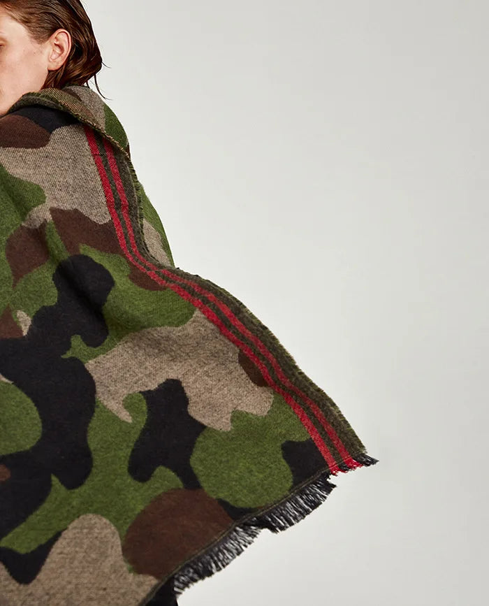 Cashmere-Acrylic Blend Scarf Long Tassel — Leopard Print | KIMLUD