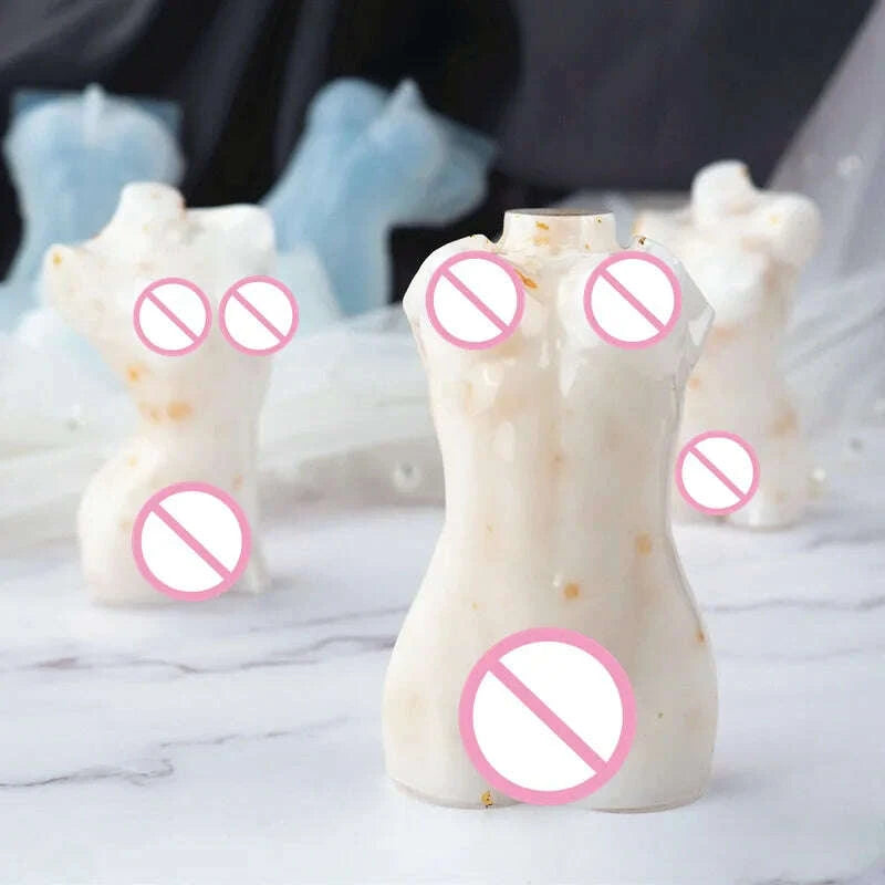KIMLUD, 3D Body Silicone Candle Mold DIY Creative Men Women Human Plaster Epoxy Resin Aromath Soap Molds Art Craft Home Decoration, KIMLUD Womens Clothes