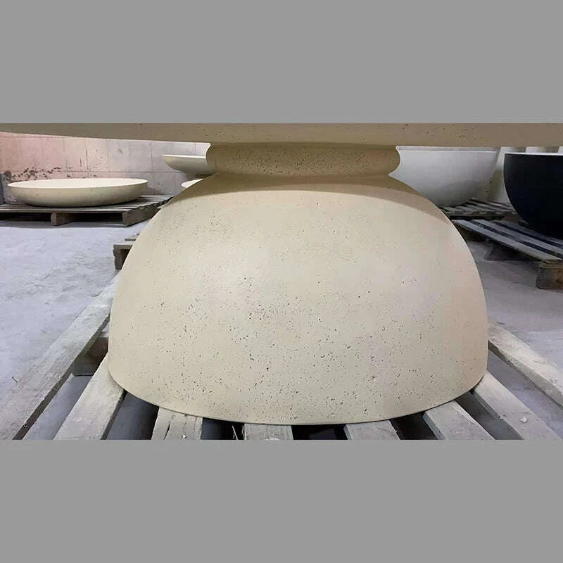 KIMLUD, Rice White Cement Concrete Furniture Apartment Durable Custom Midcentury Asian Outdoor Quality Tea Table Restaurant Furniture, KIMLUD Womens Clothes