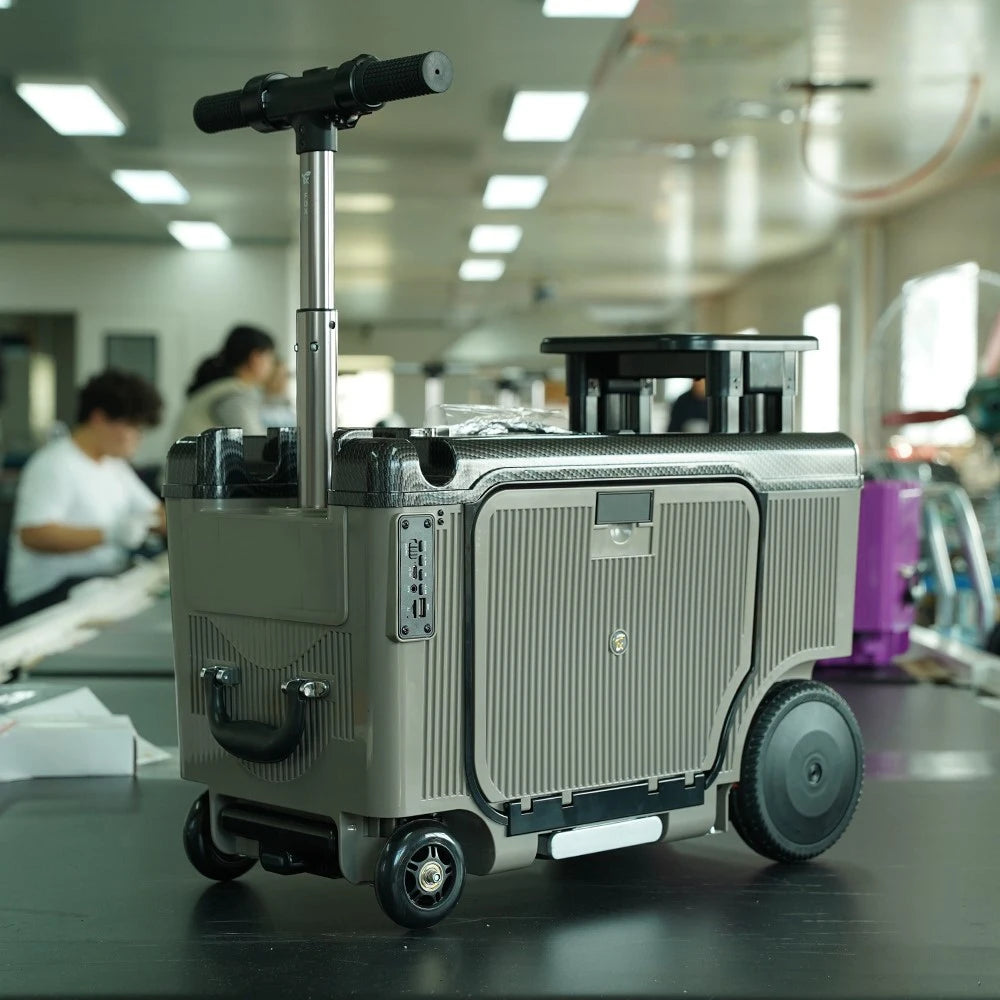 Smart ABS Luggage 20-Inch Electric Trolley With Extendable Pull Rod — Slate Gray | KIMLUD