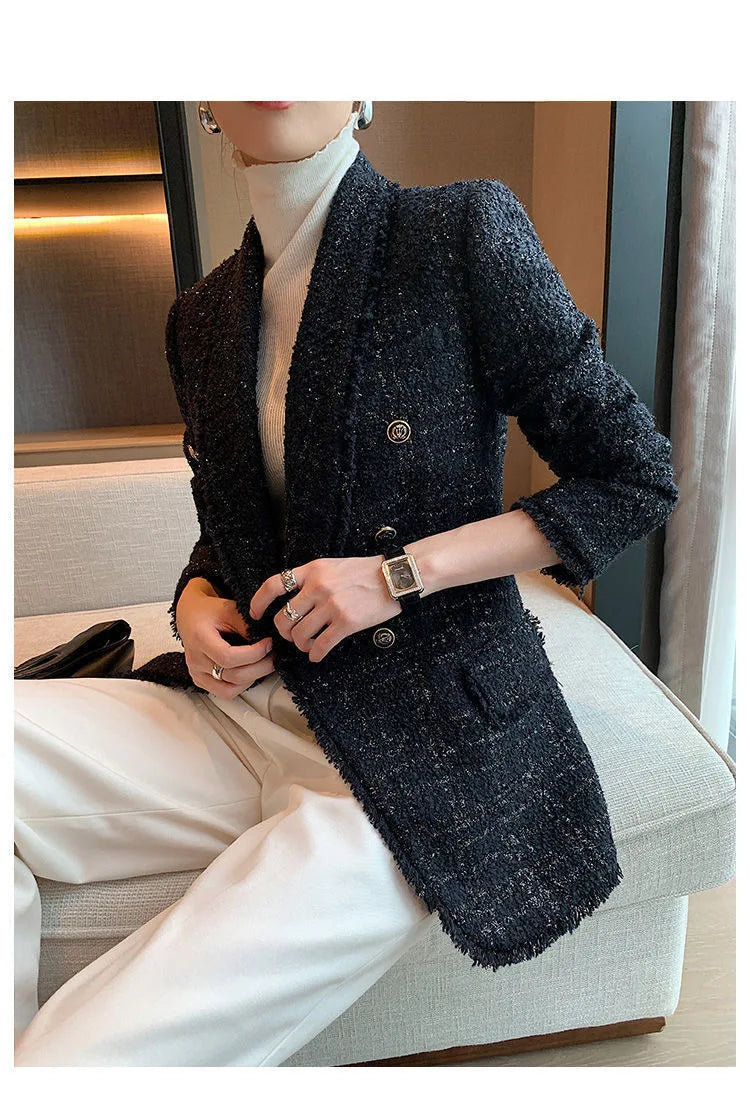 Suit Jacket – Slim Fit – Blended Fabric – Black | KIMLUD