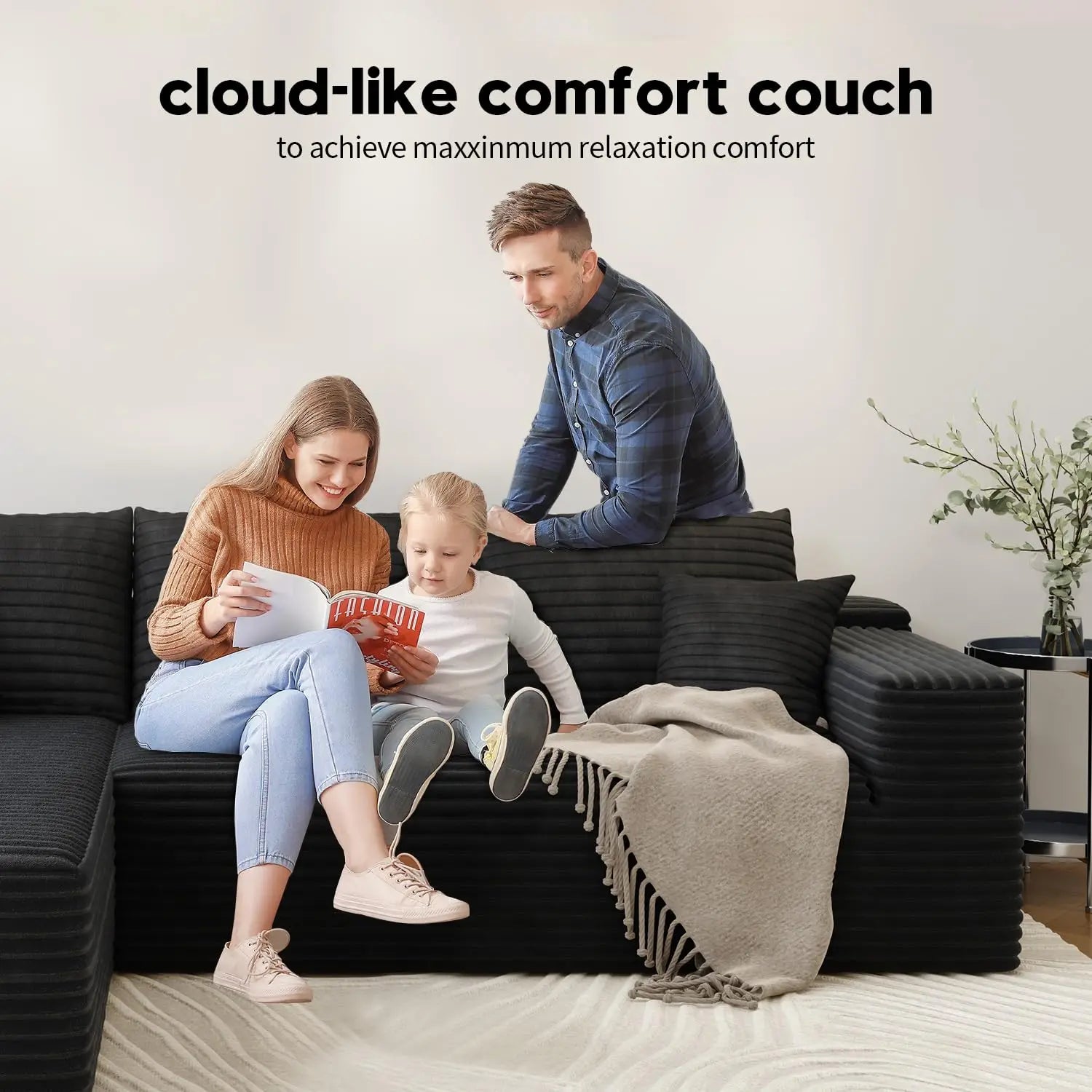 China Supplier 107 Inch Modular Cloud Sofa Sectional L Shape Modern Furniture Export