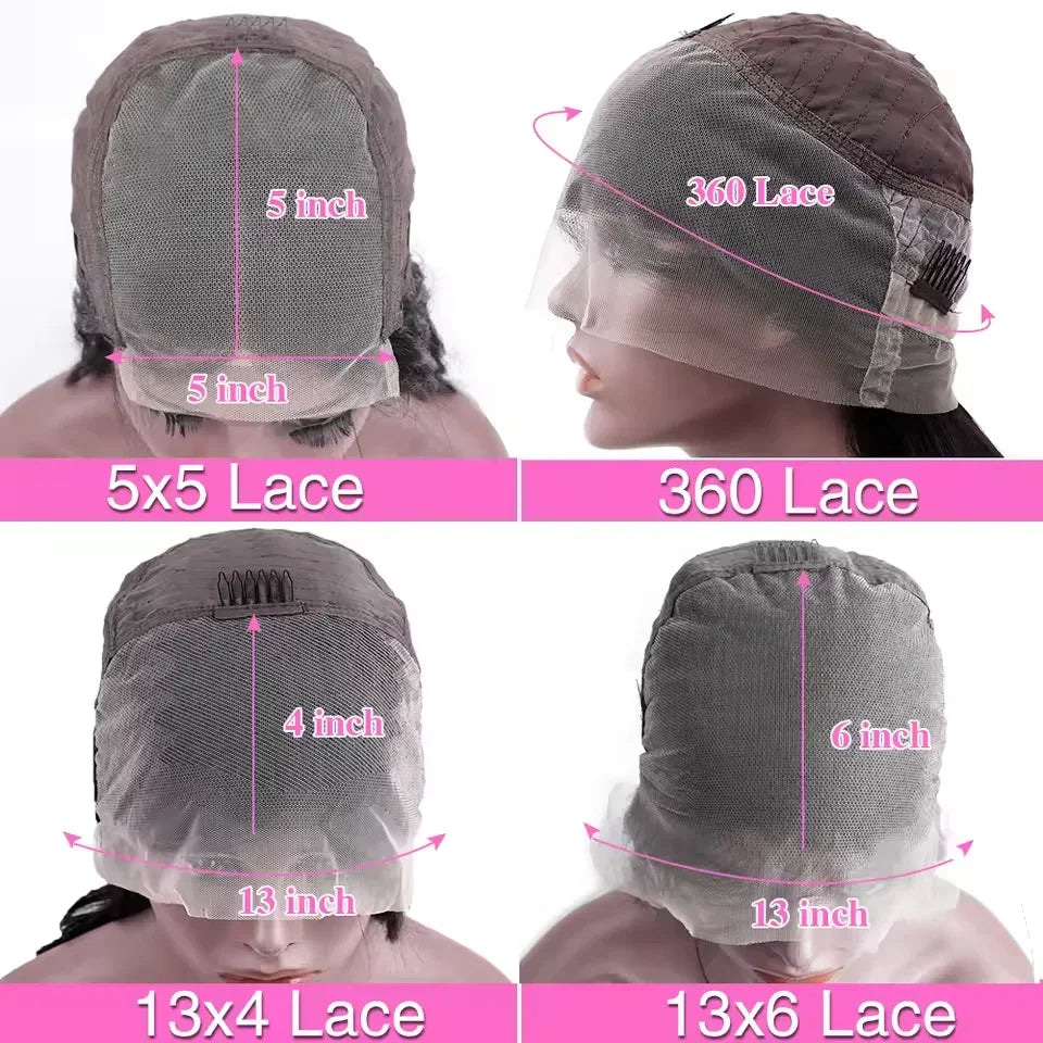 Wholesale 13x4 Deep Wave Lace Front Wigs Human Hair 200% Density Curly Frontal Wigs for Black Women Natural Color 30 Inch