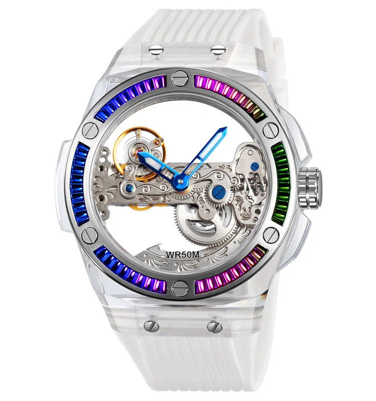 Stainless Steel Mechanical Watch — Silver | KIMLUD