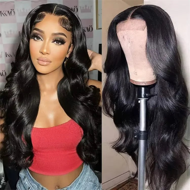 Human Hair Lace Front Wig 13x4 Deep Wave Glueless — Natural Color | KIMLUD