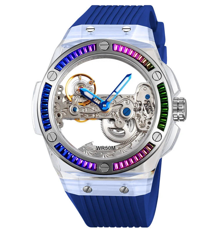 Stainless Steel Mechanical Watch — Silver | KIMLUD