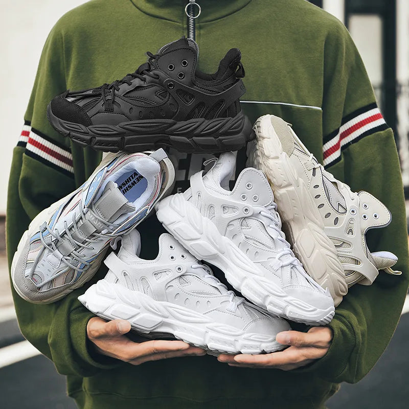 Sculpted Cloud-Cushioned Sneakers — White | KIMLUD