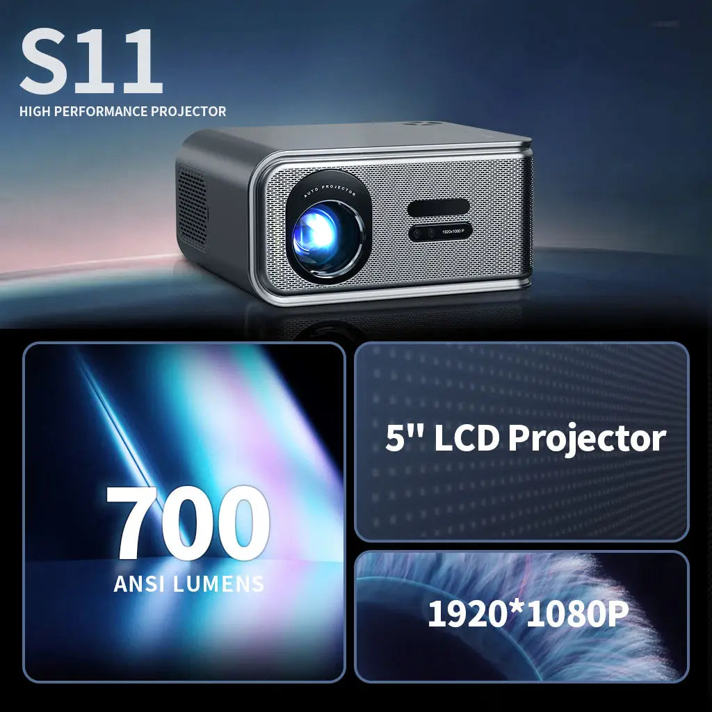YDH-S11 2025 New Product Hot Sale 1080P Full HD LCD Digital TV Cinema Video Projector Outdoor Conference Smart Projector 4K