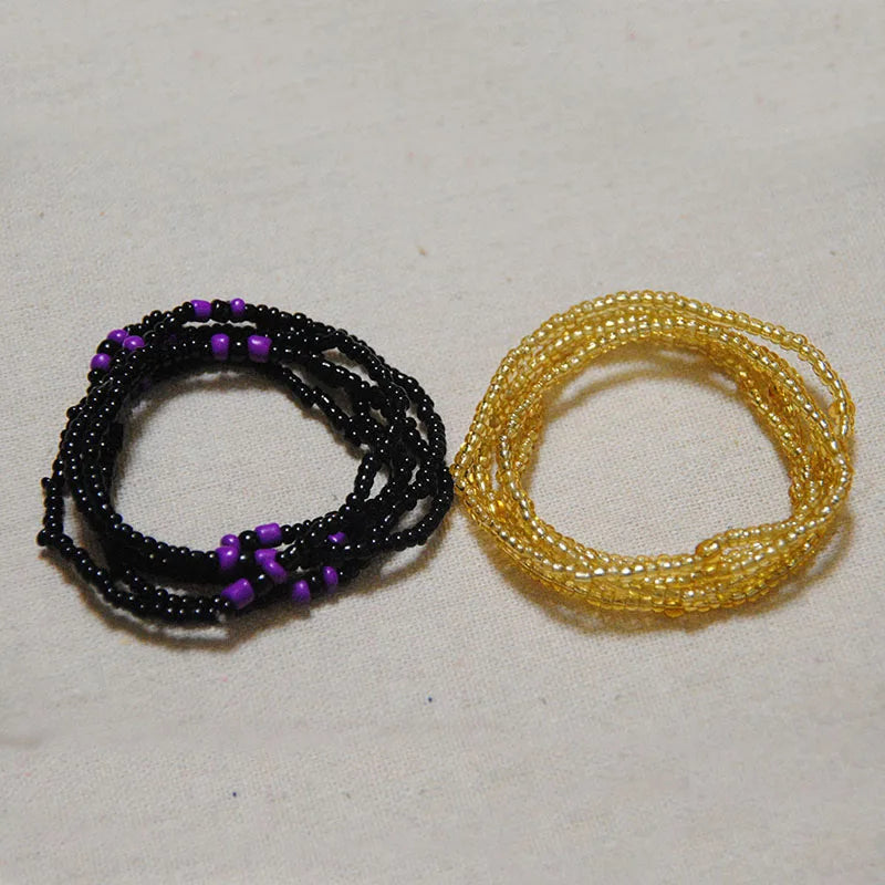Acrylic Waist Bead Set Two-Piece — Multicolor | KIMLUD