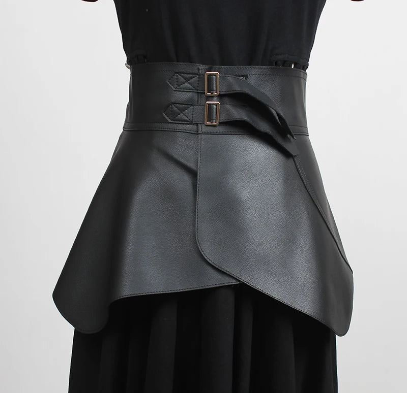 Cummerbund Belt – Wide PU Leather | KIMLUD