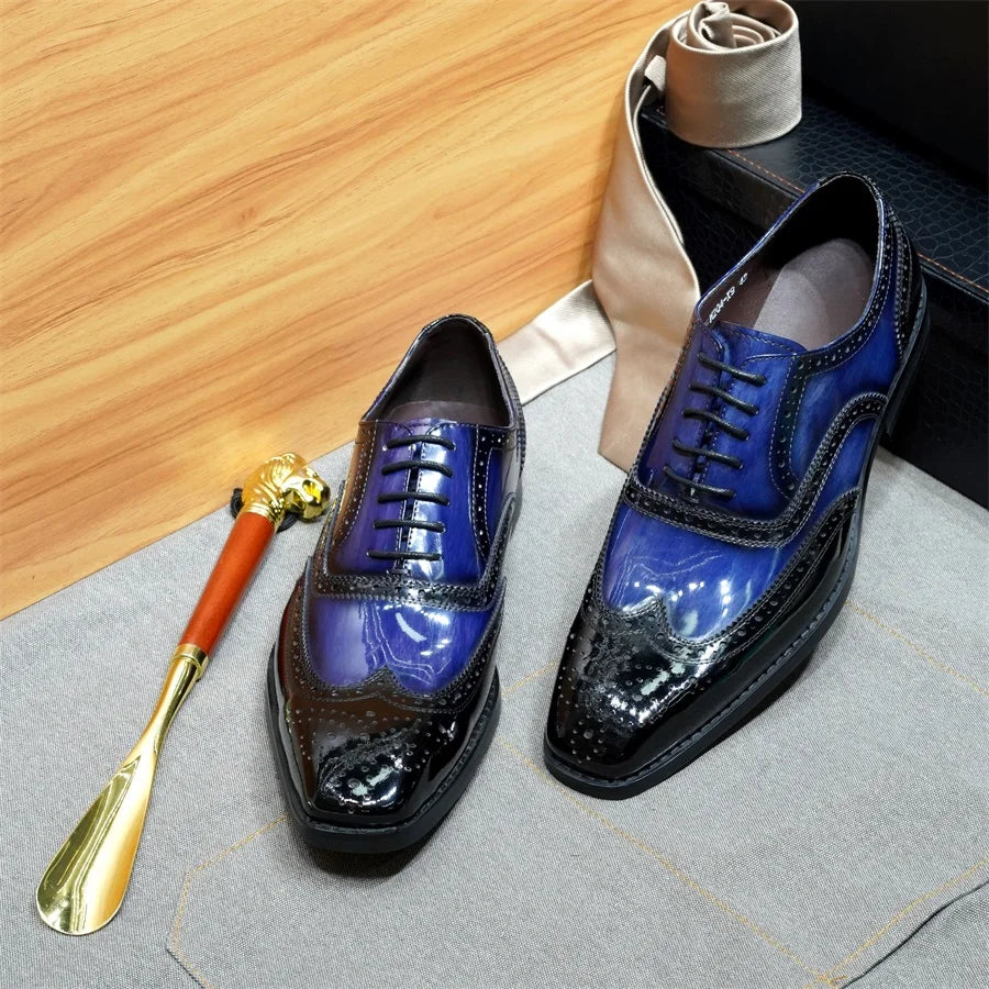 New Handmade Make High Quality Genuine Leather Formal Shoes for Men Business Office Cowhide Dress Shoes for Holiday Paty Shoes