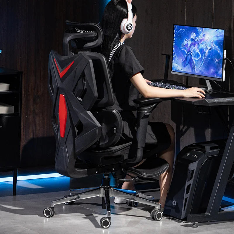 Ergonomic Gaming Chair with Lumbar Support, Height Adjustable Computer Chair for Home & Office, Comfortable for Long Sitting