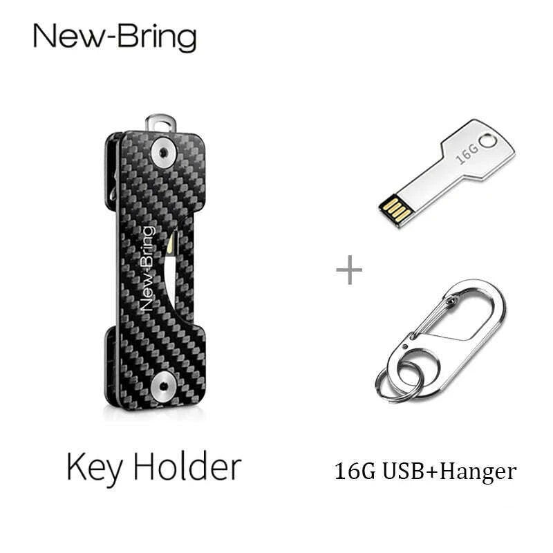 newbring-smart-key-holder-keychain-car-key-wallets-ring-collector-housekeeper-carbon-fiber-g2-diy-edc-pocket-key-organizer-smart-kimlud-kimlud-33911859