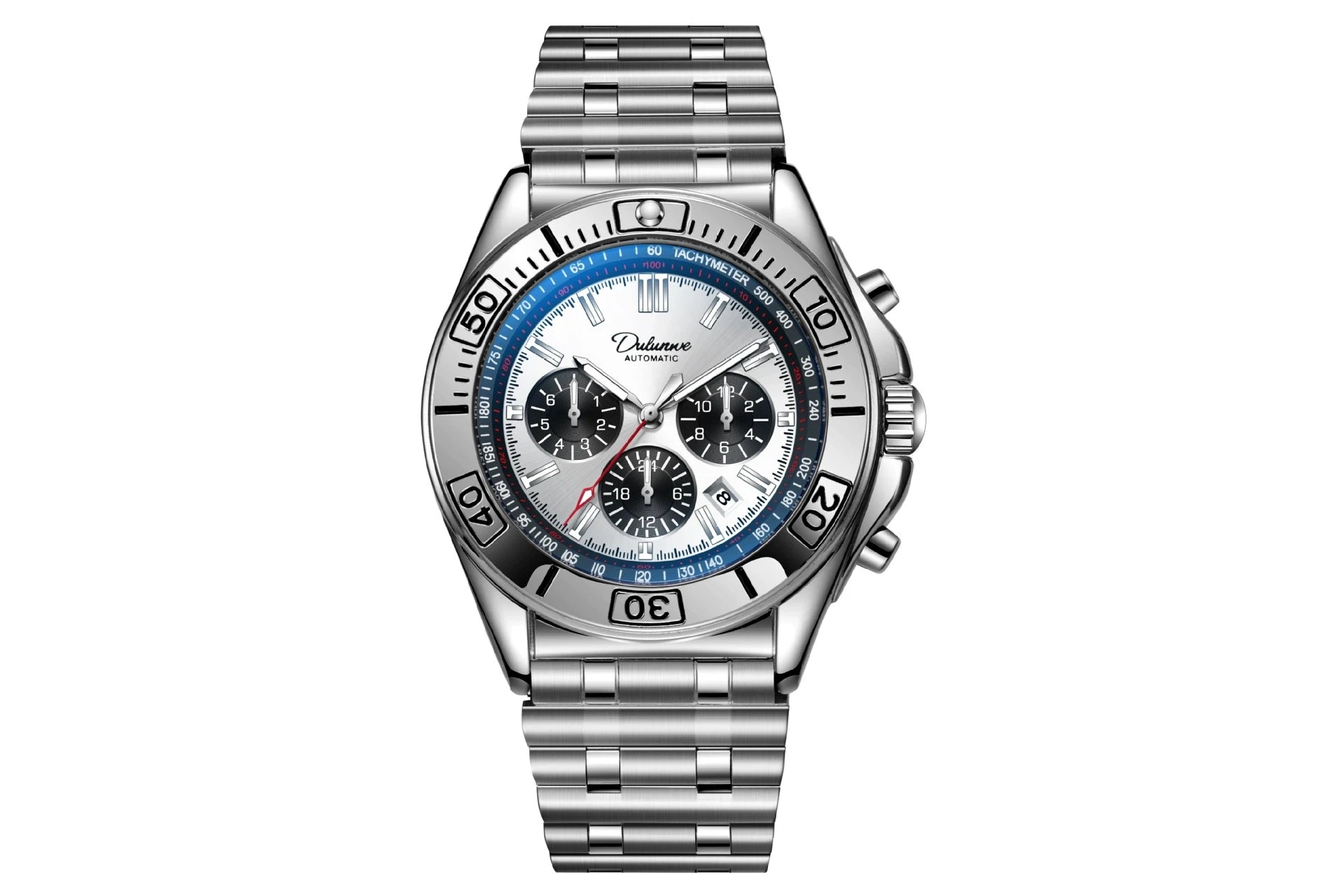 Sport Chronograph Watch With Subdials And Luminous Numerals — Green | KIMLUD