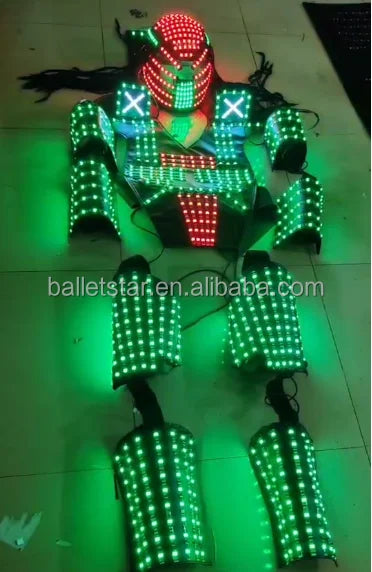 LED Light Robot Stilts Walker Costume — Electric-Blue | KIMLUD