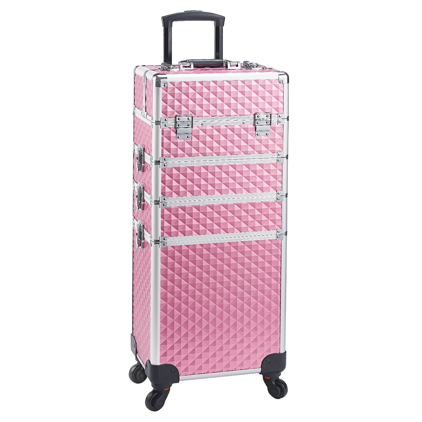 Aluminum Rolling Makeup Case 4-in-1 Water Resistant — Black | KIMLUD
