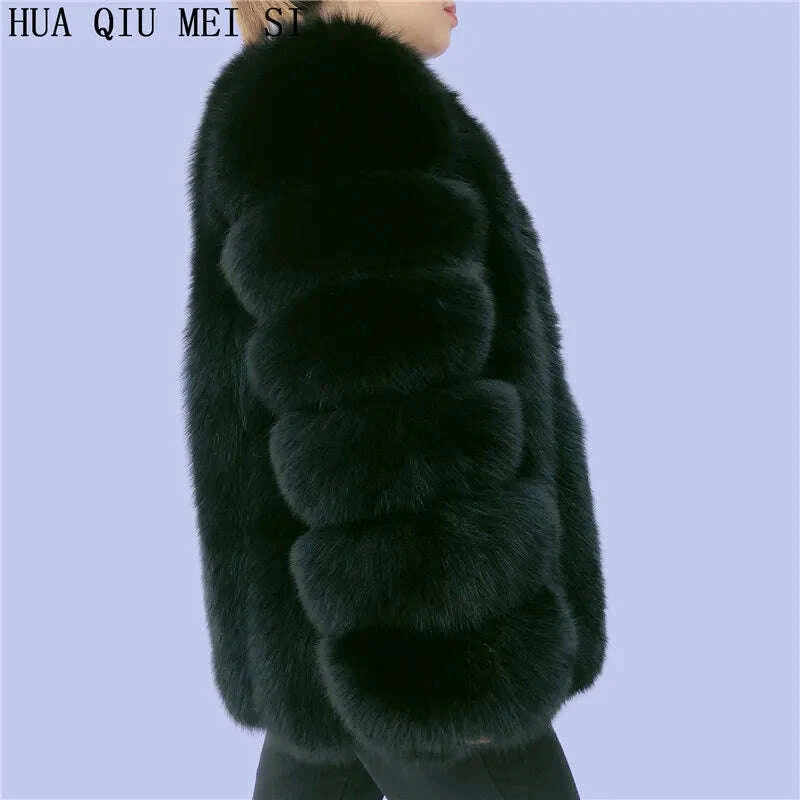 KIMLUD, Women's clothing fur coat red fox coat vertical stripe silver fox red fox fur coat fox fur coat women's natural fur coat coat, KIMLUD Womens Clothes