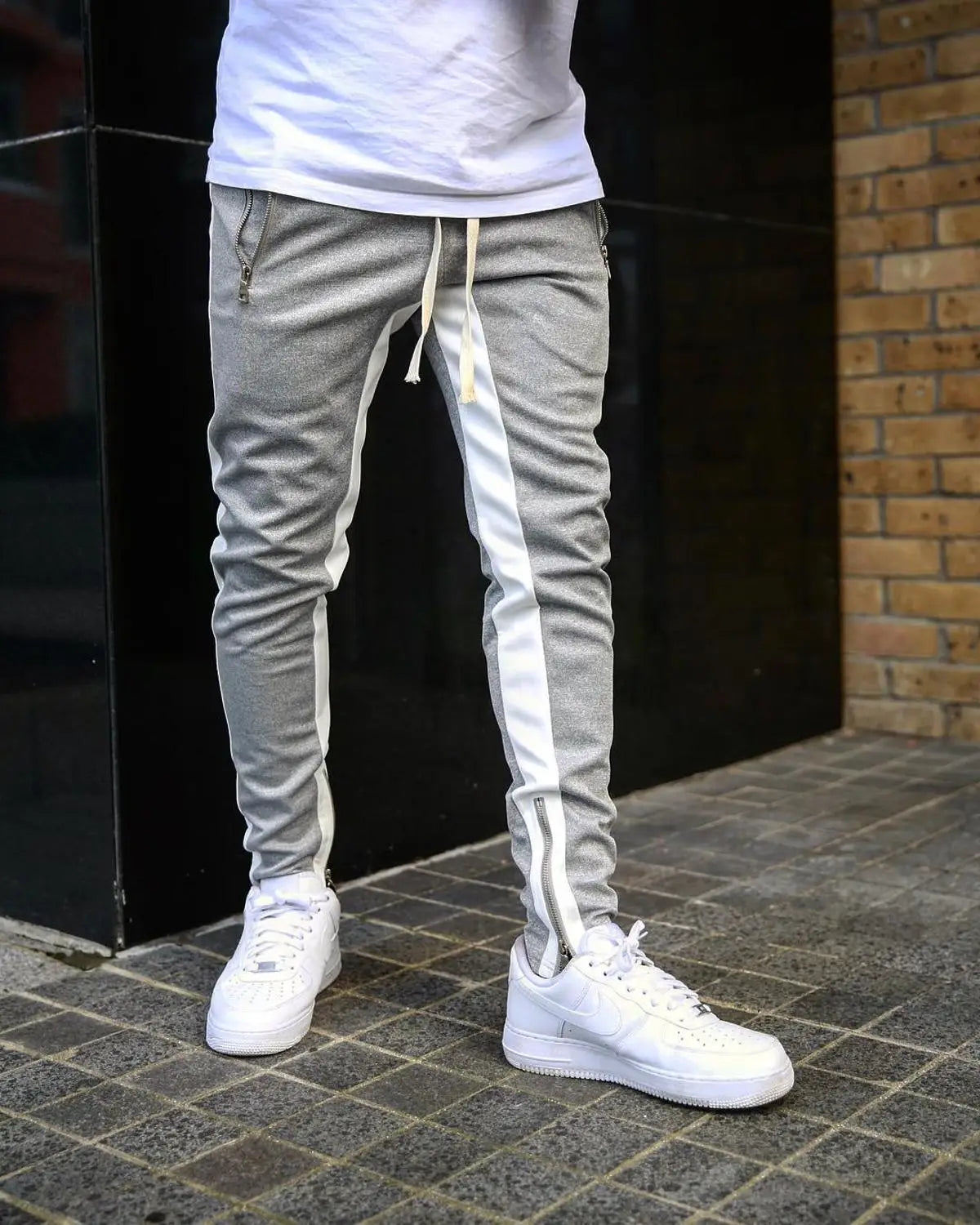 Cotton-Poly Broadcloth Joggers For City Running — Navy | KIMLUD