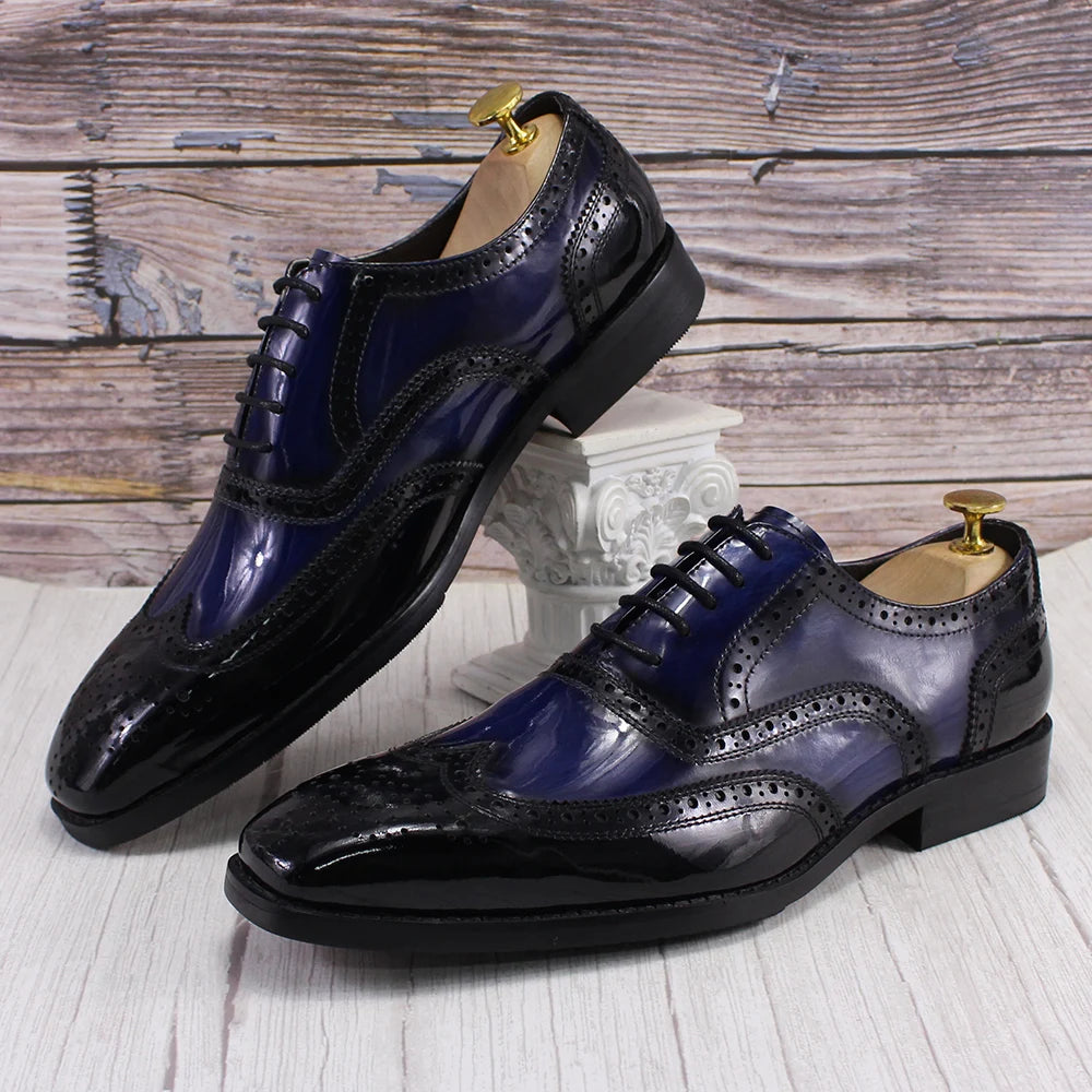 New Handmade Make High Quality Genuine Leather Formal Shoes for Men Business Office Cowhide Dress Shoes for Holiday Paty Shoes