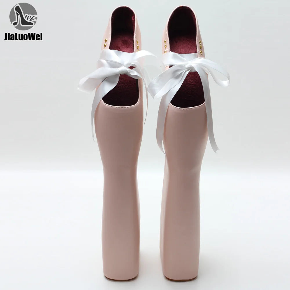 Women's Pumps – High Platform – PU – Pink | KIMLUD
