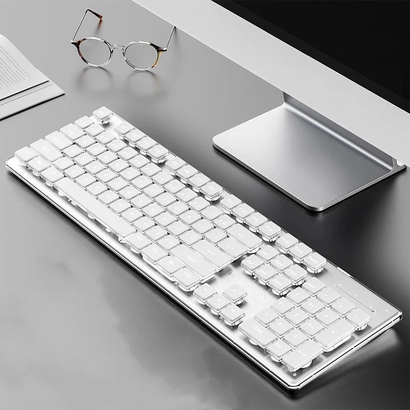 Metal Chassis Keyboard And Mouse Set Ultra-Thin Wireless Mechanical — Matte Black | KIMLUD