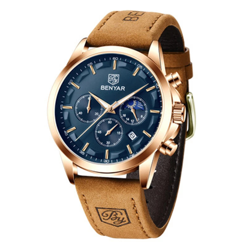 BENYAR 5160 2020 New Blue Men Watches Top Brand Luxury Waterproof Sport Men Clock Quartz Chronograph Men Watch