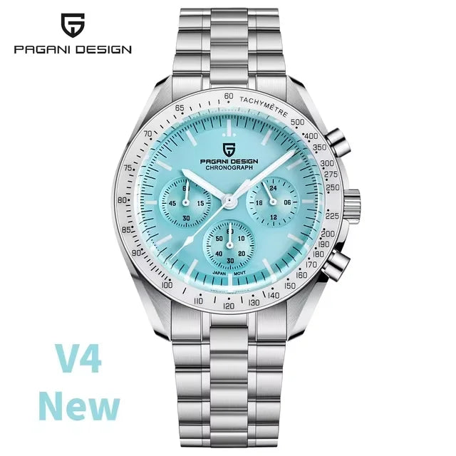 New Version PAGANI DESIGN 1701 Luxury Men Quartz Chronograph Wrist Watches VK63 Movement Stainless Steel Sport Waterproof Clock