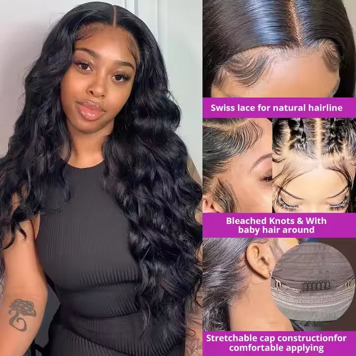 Wholesale 4x4 Transparent Lace Front Wigs Body Wave Virgin Brazilian Human Hair Wigs for Black Women