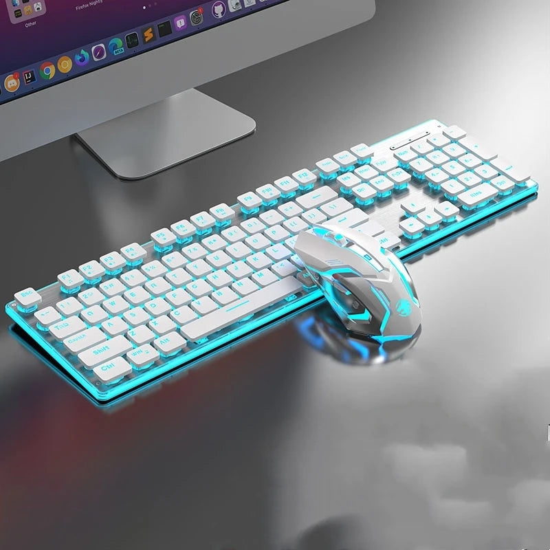 Metal Chassis Keyboard And Mouse Set Ultra-Thin Wireless Mechanical — Matte Black | KIMLUD