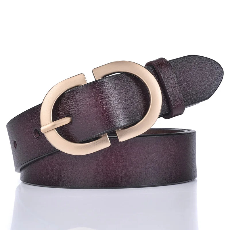 Genuine Premium Leather Solid Belt — Natural | KIMLUD