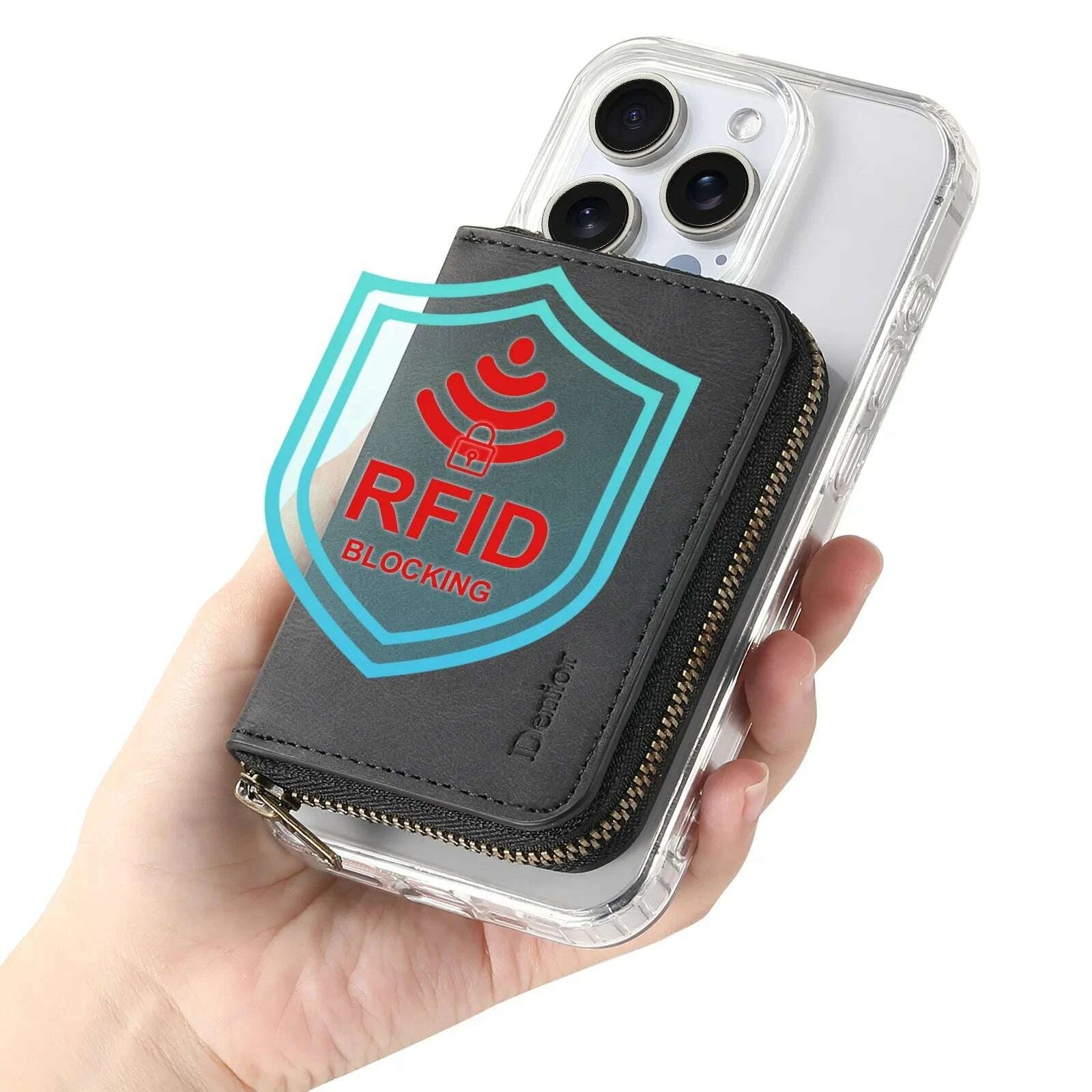 denior-rfid-blocking-zipper-wallet-with-multiple-card-slots-faux-leather-strong-magnetic-id-credit-card-holder-money-bagkimludkimlud-35566233