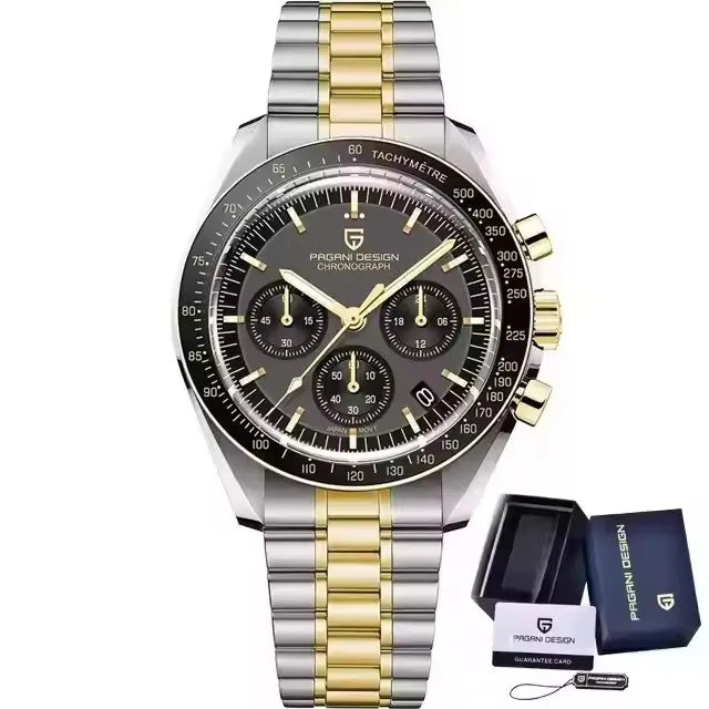 New Version PAGANI DESIGN 1701 Luxury Men Quartz Chronograph Wrist Watches VK63 Movement Stainless Steel Sport Waterproof Clock