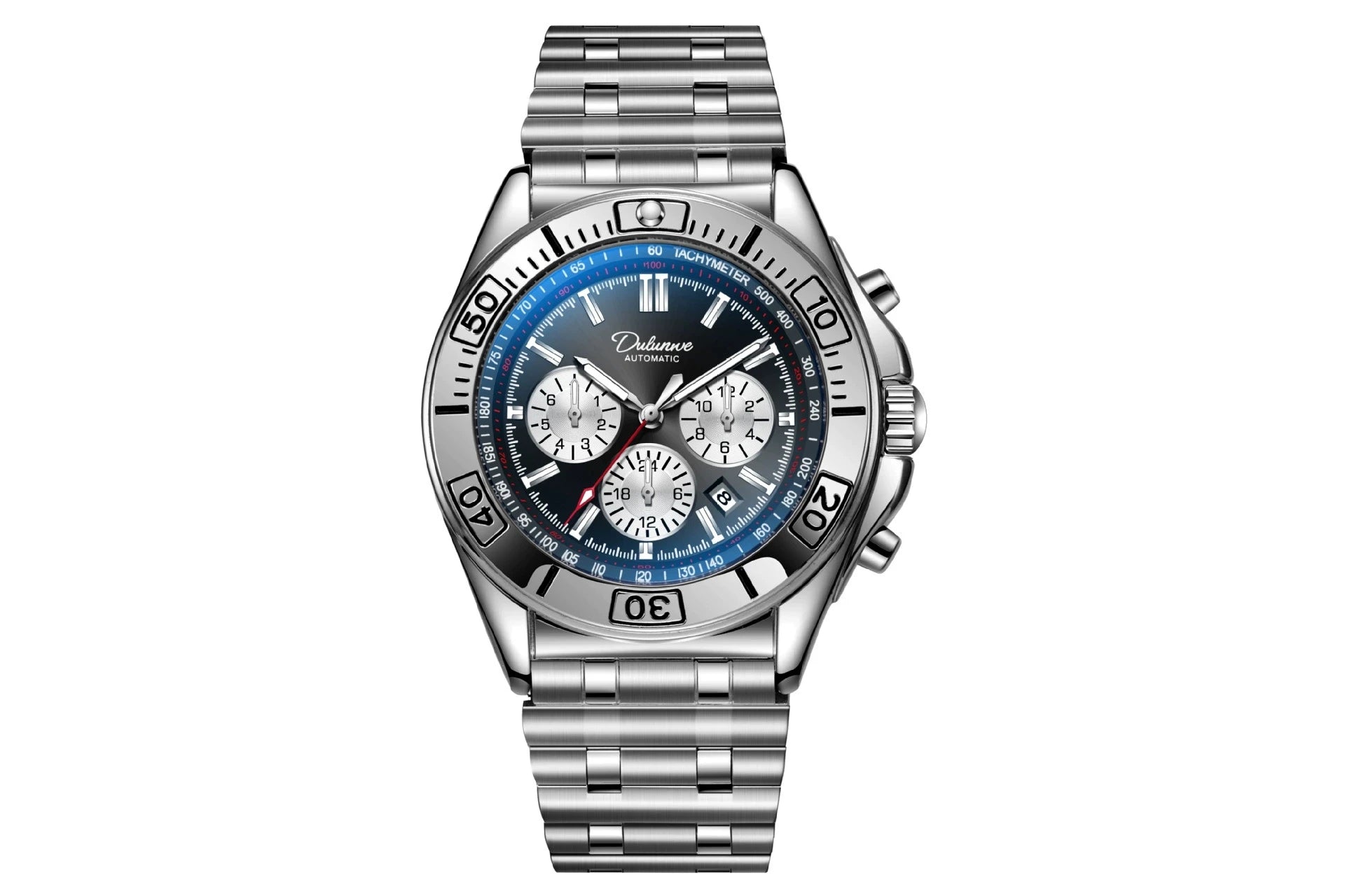 Sport Chronograph Watch With Subdials And Luminous Numerals — Green | KIMLUD