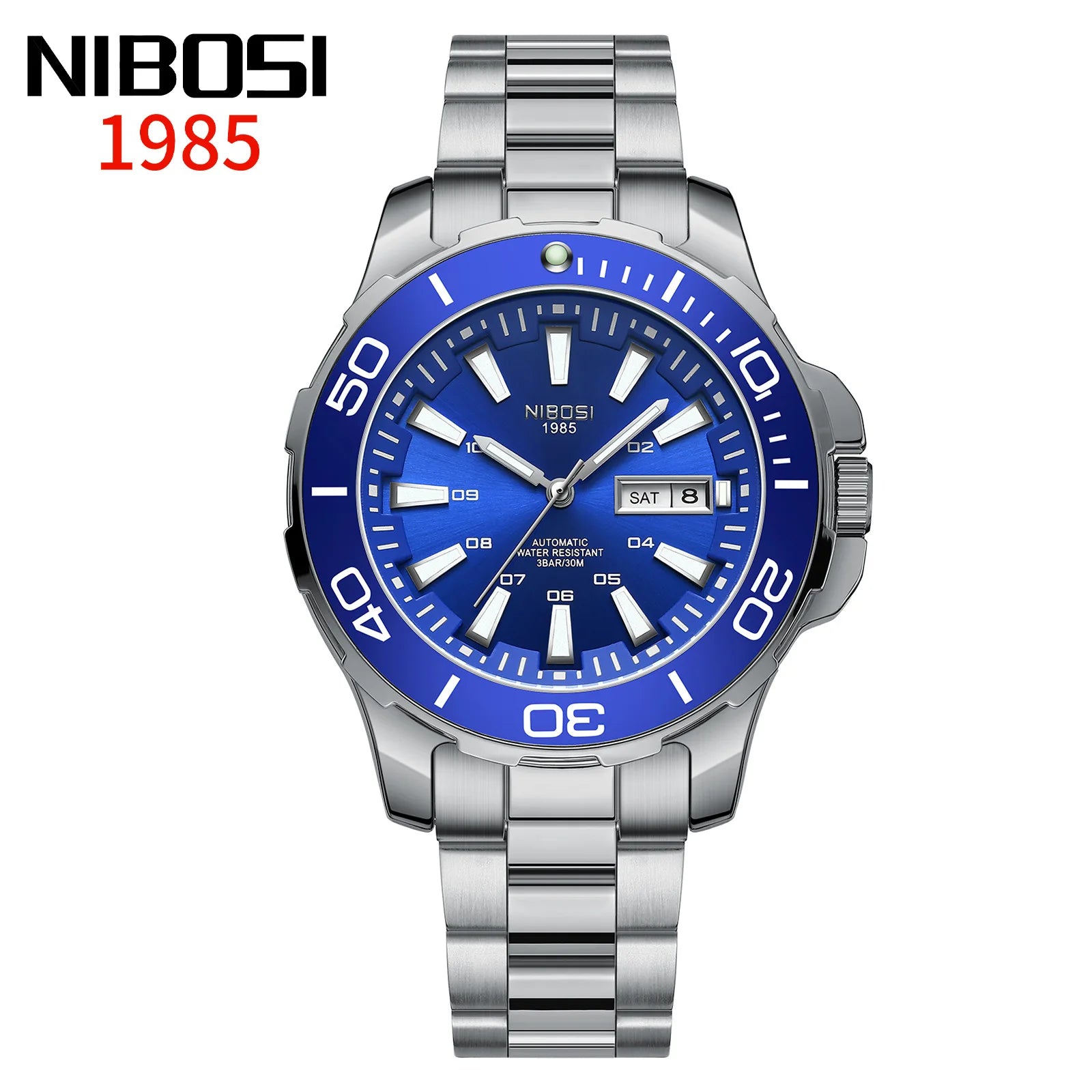 NIBOSI Automatic Men Watch Mechanical Waterproof Date Week Watches Men's Sports Wristwatch Man Stainless Steel Relogio Masculino