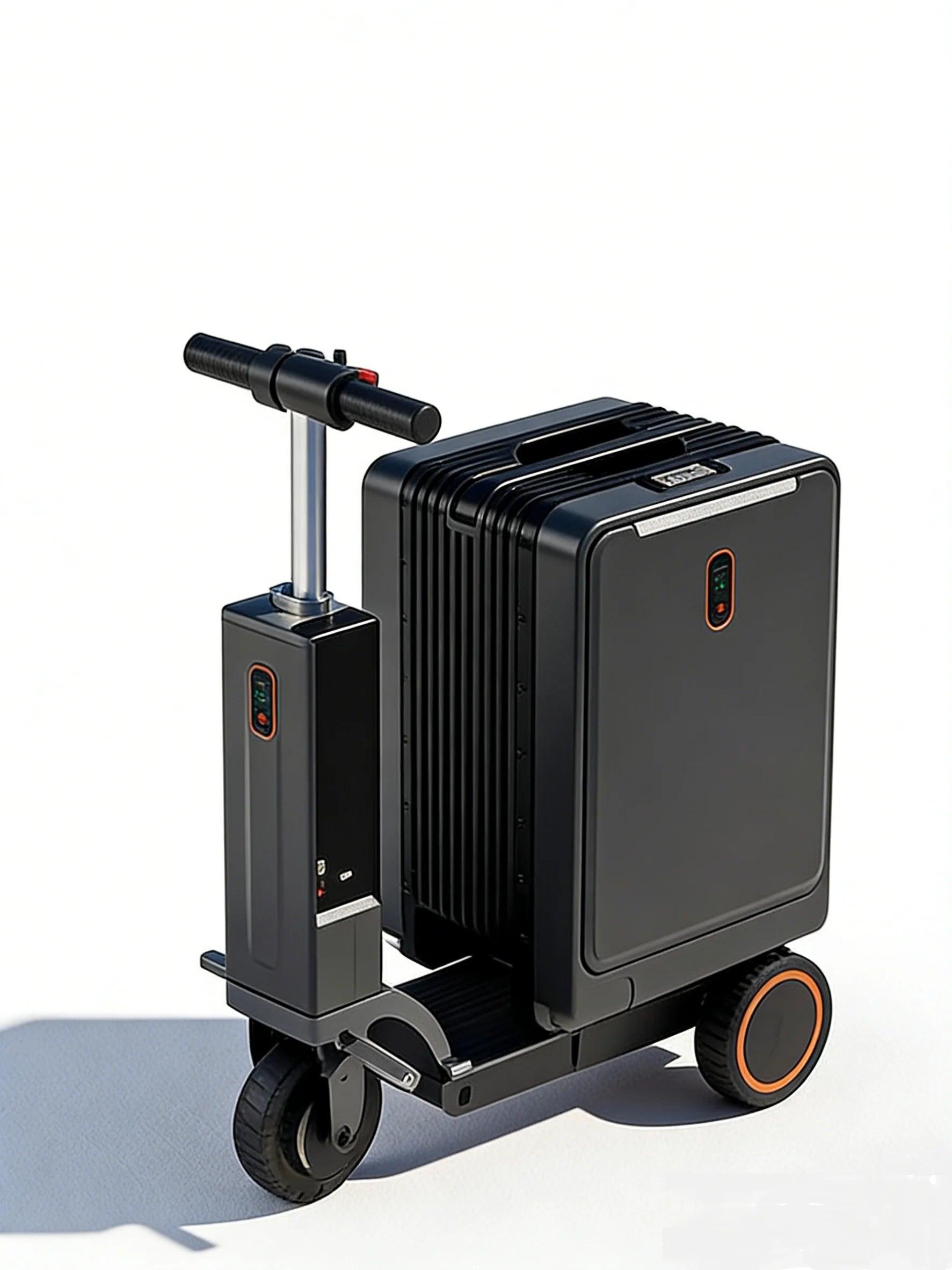 Motorized ABS Exterior Suitcase Telescopic Handle — Bright Orange | KIMLUD