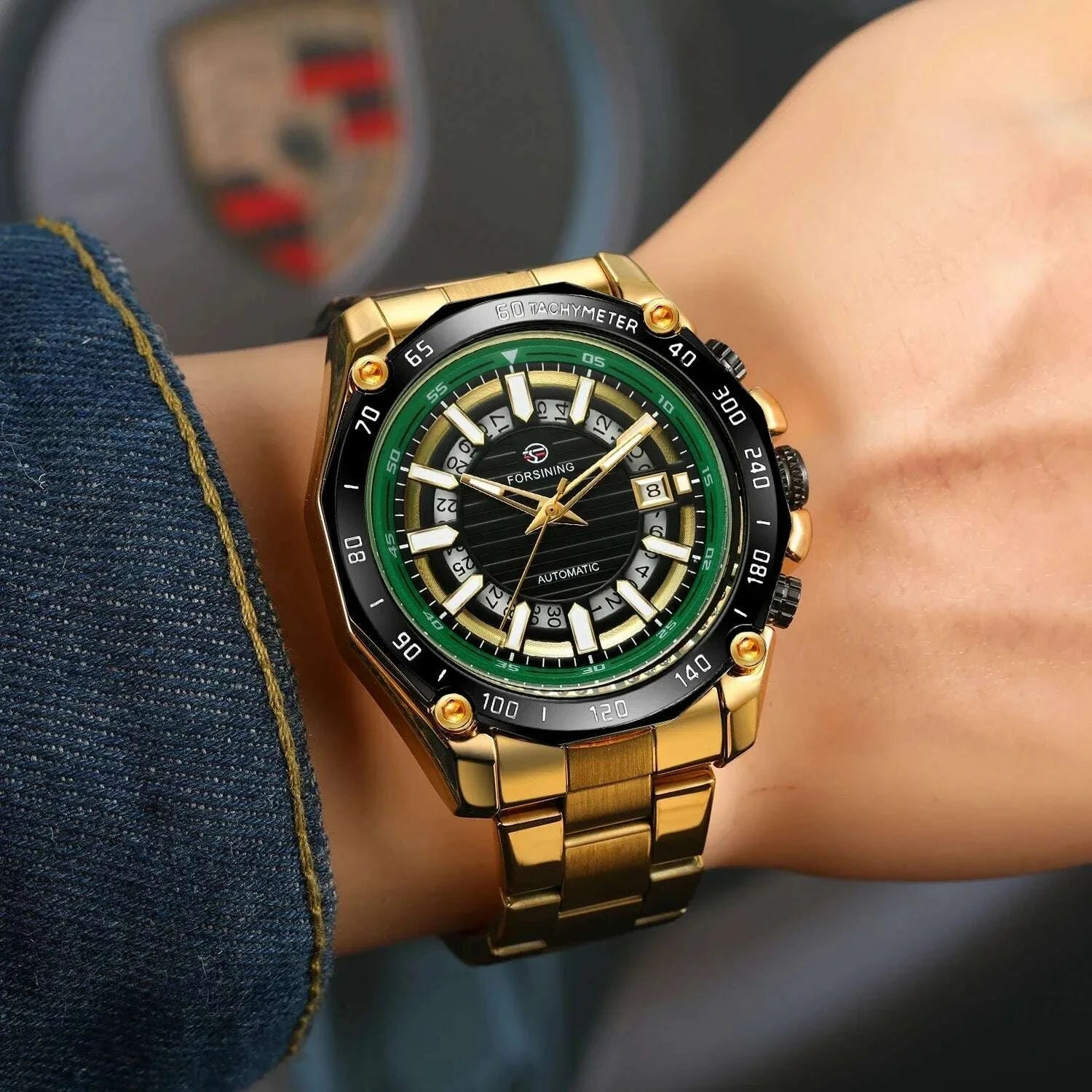 KIMLUD, FORSINING New Automatic Mechanical Watch for Men Stainless Steel Waterproof Skeleton Watches Business Luxury Gold Wristwatches, KIMLUD Womens Clothes