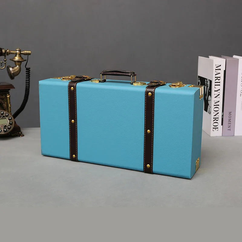 Luxurious Vintage Trunk Suitcases Leather — Brown | KIMLUD