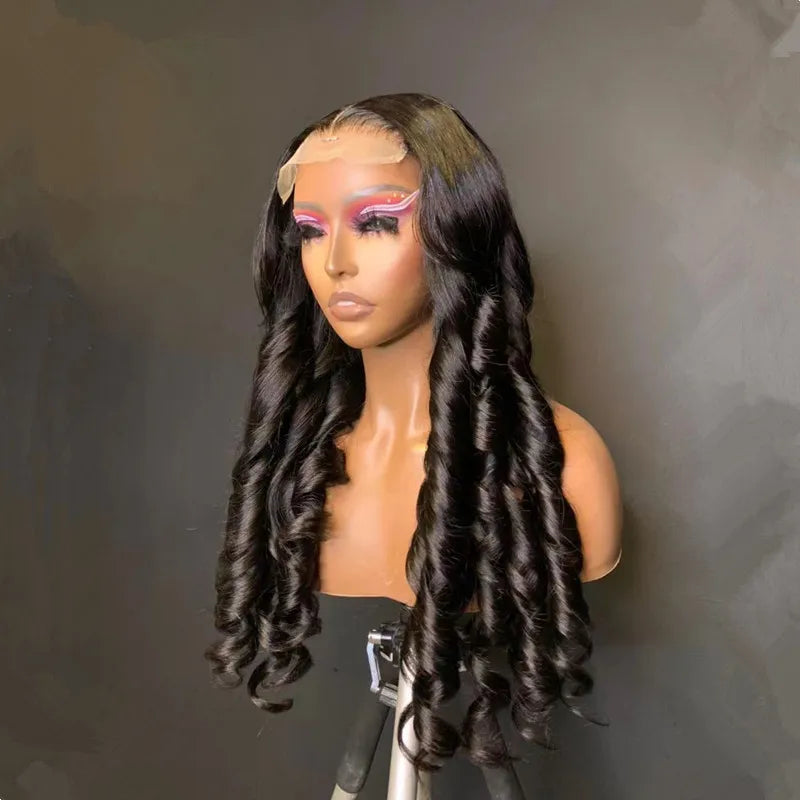Human Hair Lace Front Wig 13x4 Deep Wave Glueless — Natural Color | KIMLUD