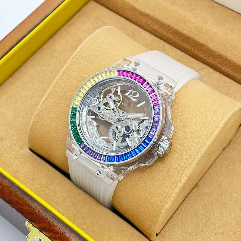 Stainless Steel Mechanical Watch — Silver | KIMLUD