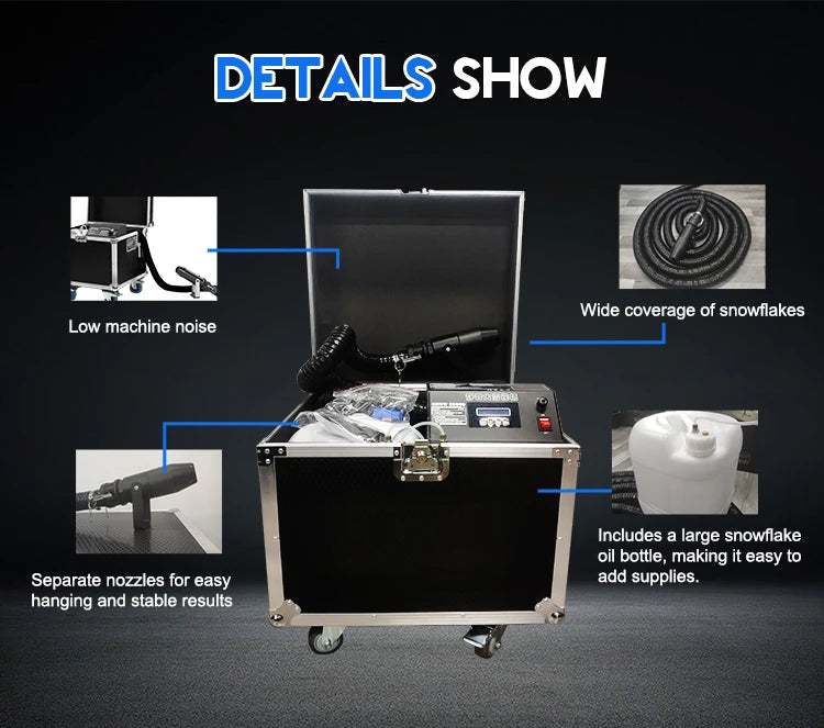 Industrial Snow Machine DMX 3000W — Black | KIMLUD