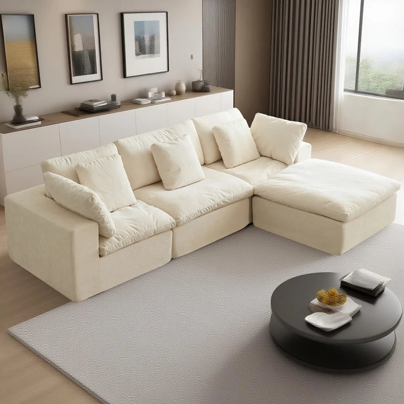 L Shaped Memory Foam Compressed Sofas Modern Modular Luxury Furniture Compressed Sofas Empty Sectional Canape Sponge Roll Sofas
