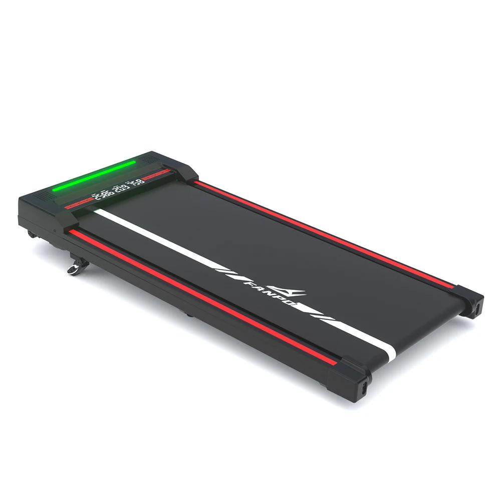 Steel Walking Pad Treadmill LED Display, Manual Incline — Matte Black | KIMLUD