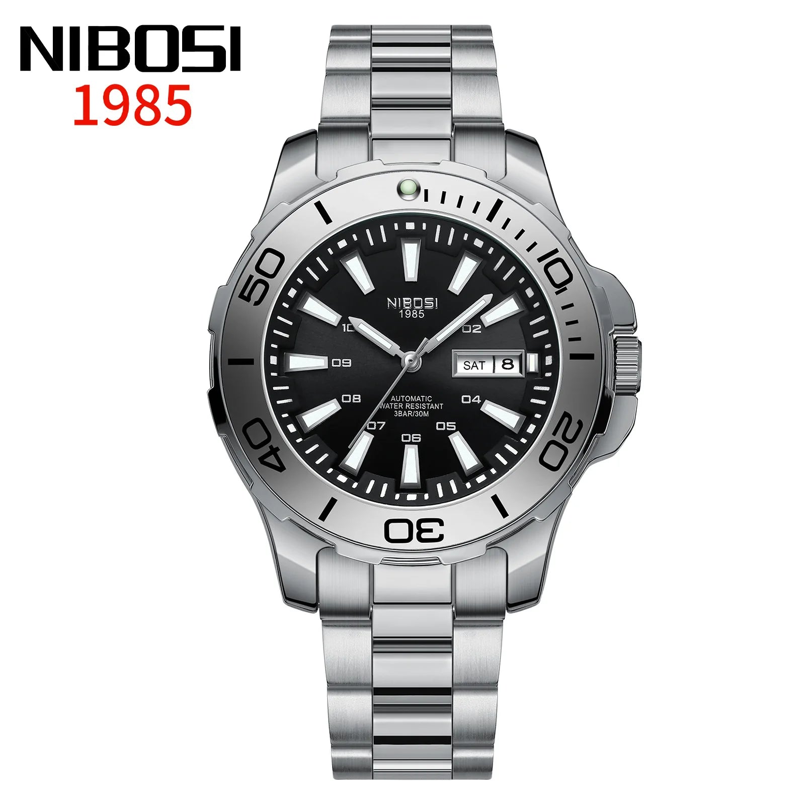 NIBOSI Automatic Men Watch Mechanical Waterproof Date Week Watches Men's Sports Wristwatch Man Stainless Steel Relogio Masculino
