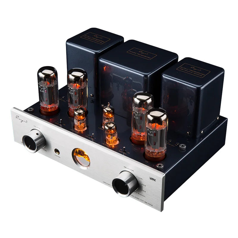 El34 Tube Integrated Amplifier With Bluetooth LDAC — Silver | KIMLUD