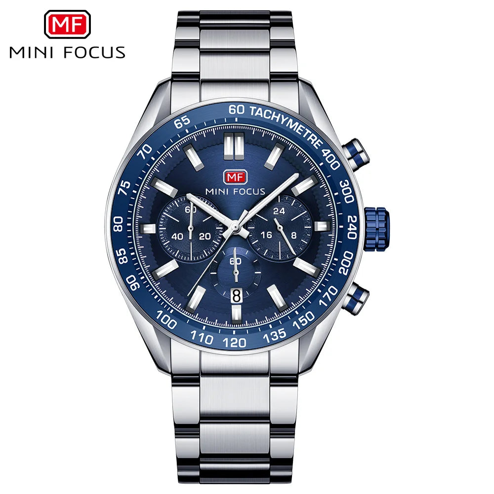 Stainless Steel Multifunction Watch Solid — Silver | KIMLUD