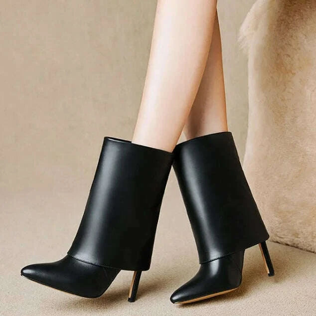 solid-folding-design-pointed-toe-booties-for-women-thin-high-heel-slip-on-short-shoes-fashion-western-plus-size-43-ankle-bootskimlud-womens-fashion-34622958