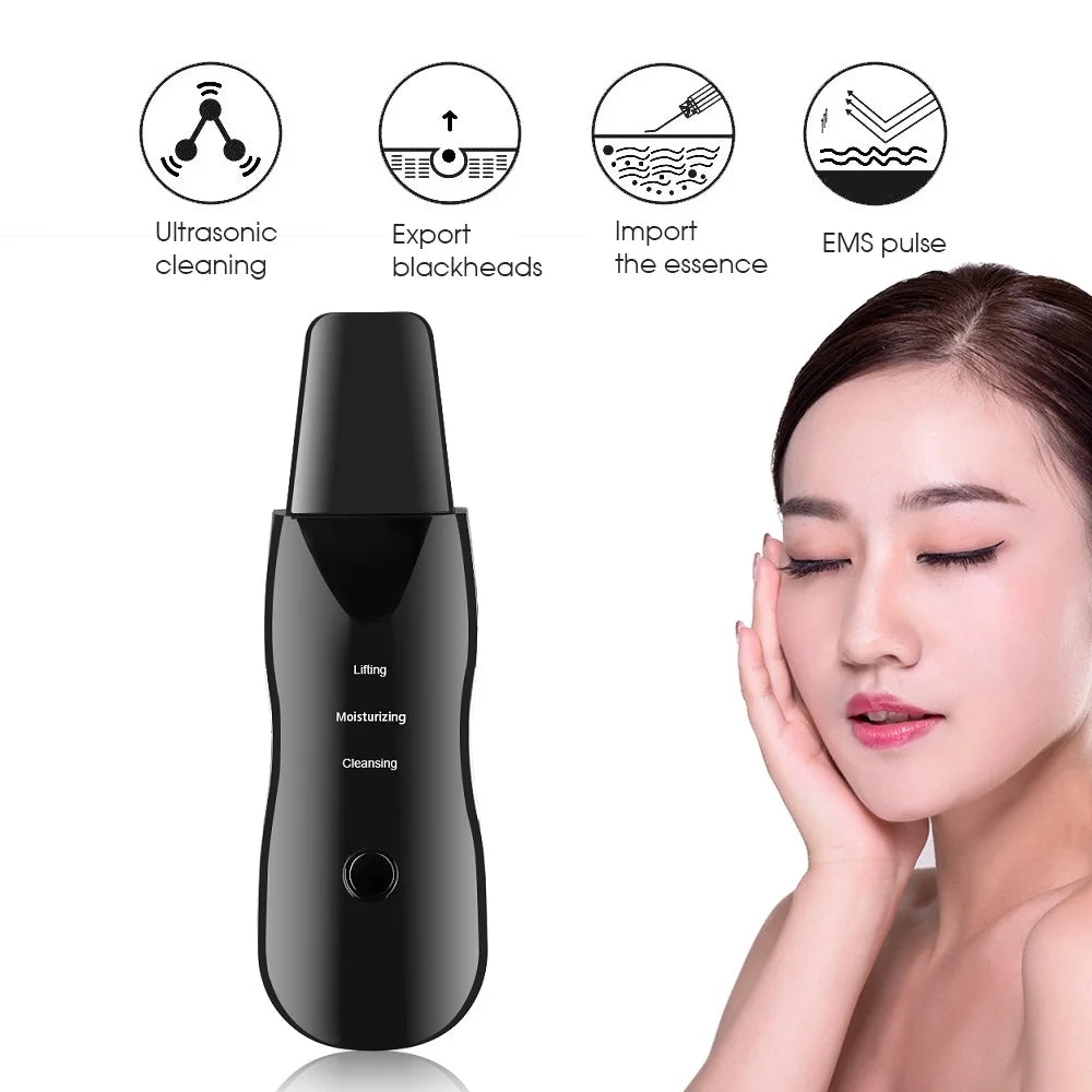 Acrylic Facial Scrubber Vibration Deep Cleansing — Black | KIMLUD