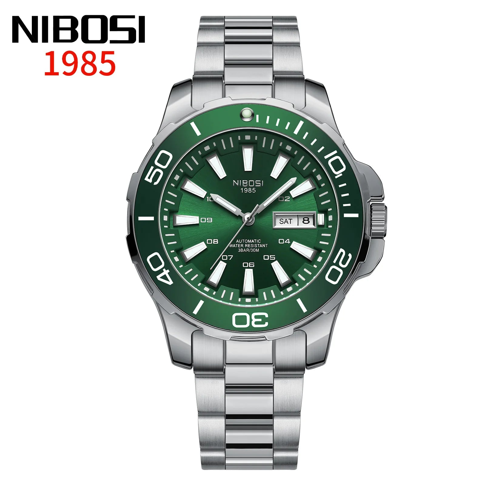 NIBOSI Automatic Men Watch Mechanical Waterproof Date Week Watches Men's Sports Wristwatch Man Stainless Steel Relogio Masculino
