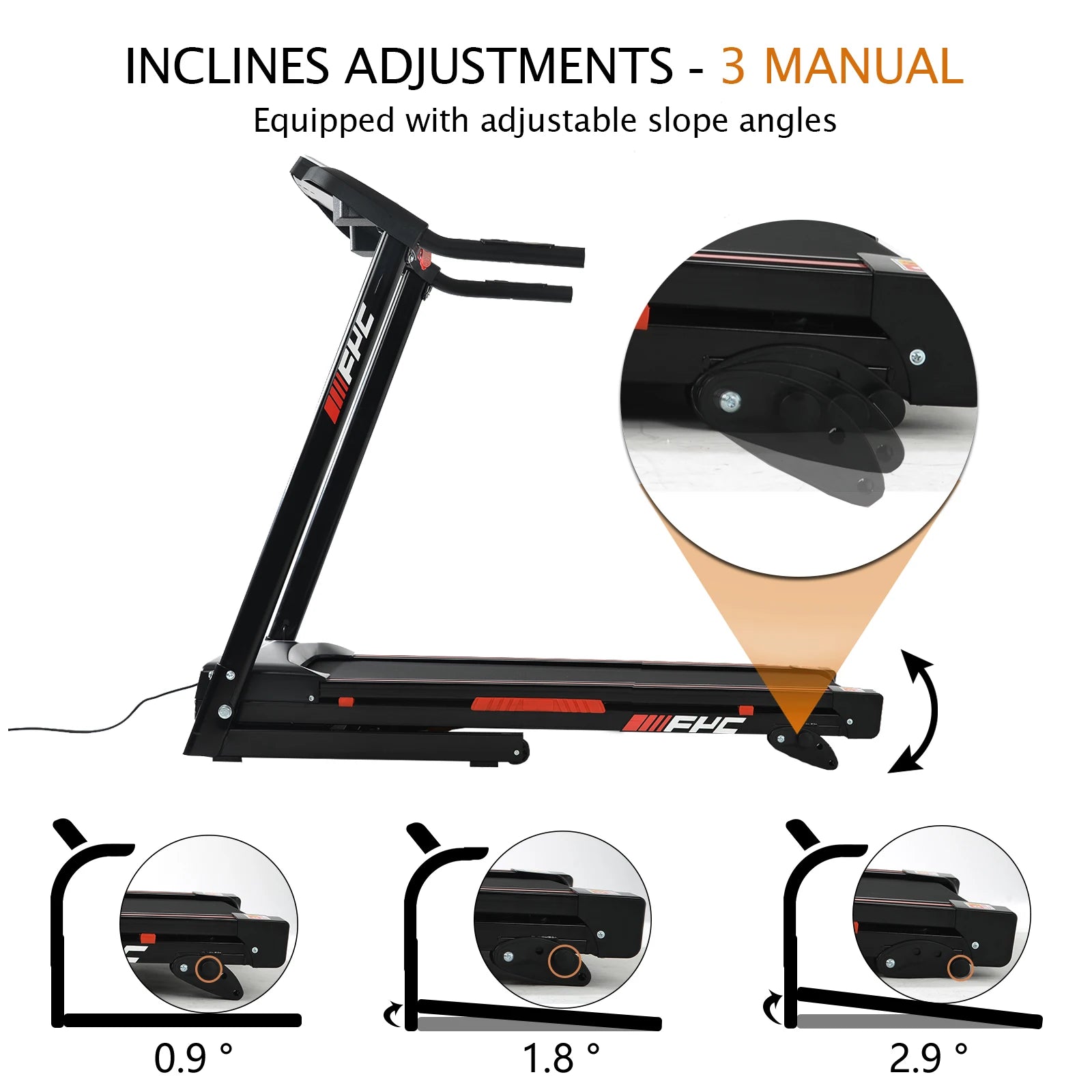 Steel-Frame Foldable Treadmill With 17-Inch Wide Deck 3.5HP — Black | KIMLUD