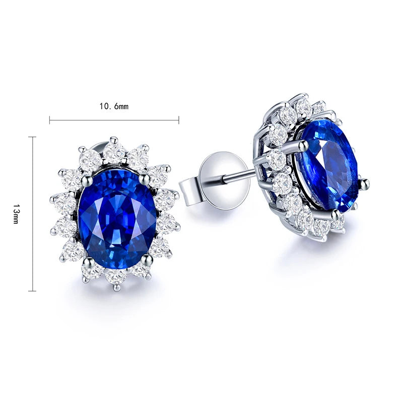 Lab Grown Emerald Stud Earrings 2.2 Carat 925 Silver — Green | KIMLUD